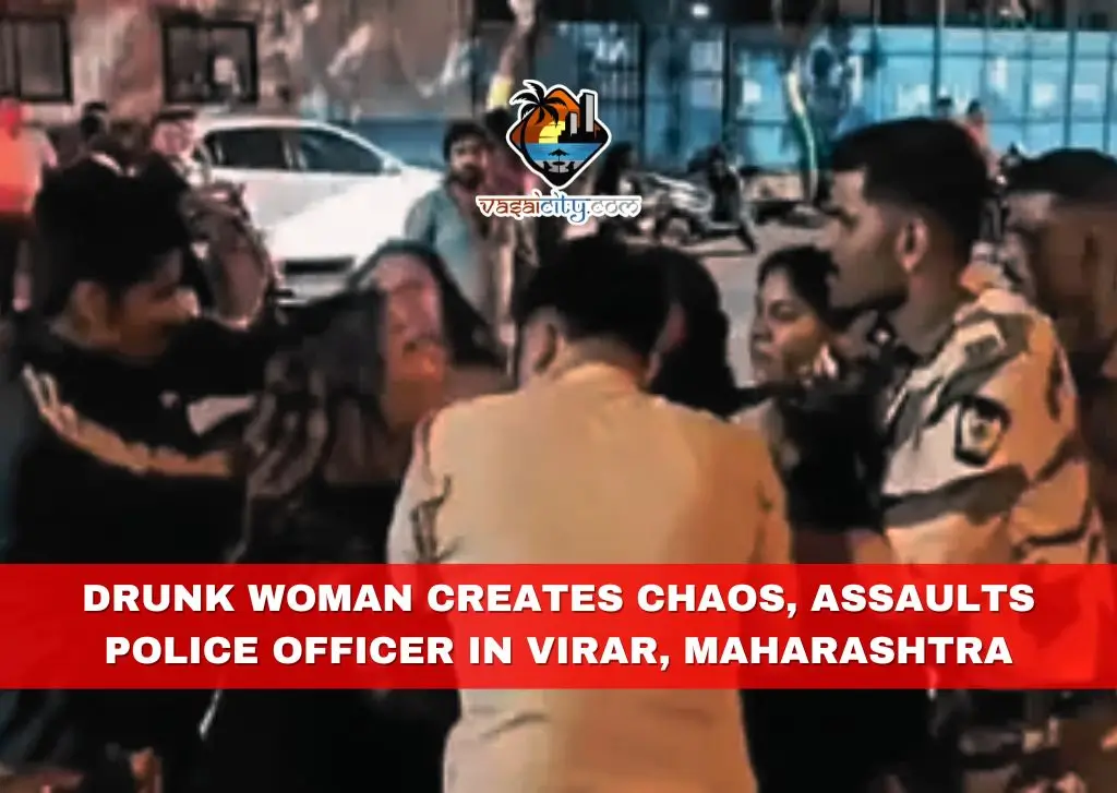 Drunk Woman Creates Chaos, Assaults Police Officer in Virar, Maharashtra Drunk Woman Creates Chaos, Assaults Police Officer in Virar, Maharashtra