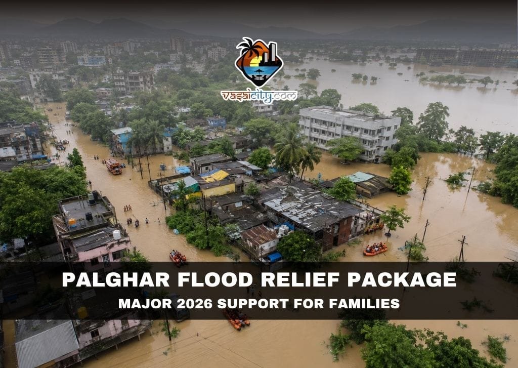 Palghar Flood Relief Package announced for flood-hit families in Vasai-Virar after July 2026 floods