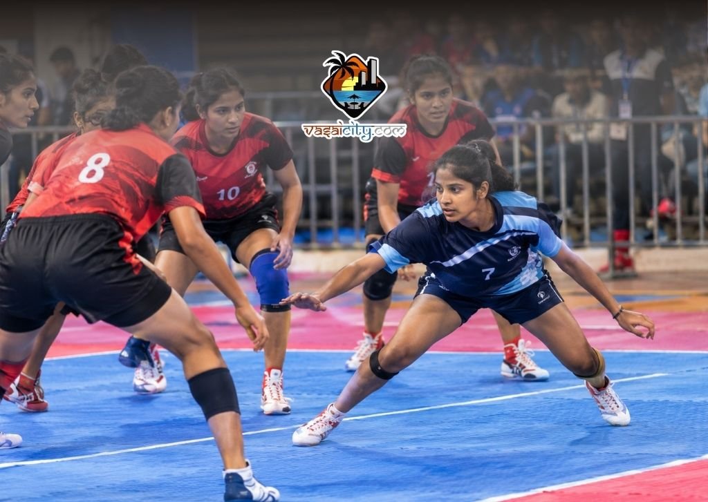 Virar Kabaddi Championship Virar Kabaddi Championship at Bolinj Sports Complex with young Maharashtra kabaddi players competing on multiple courts