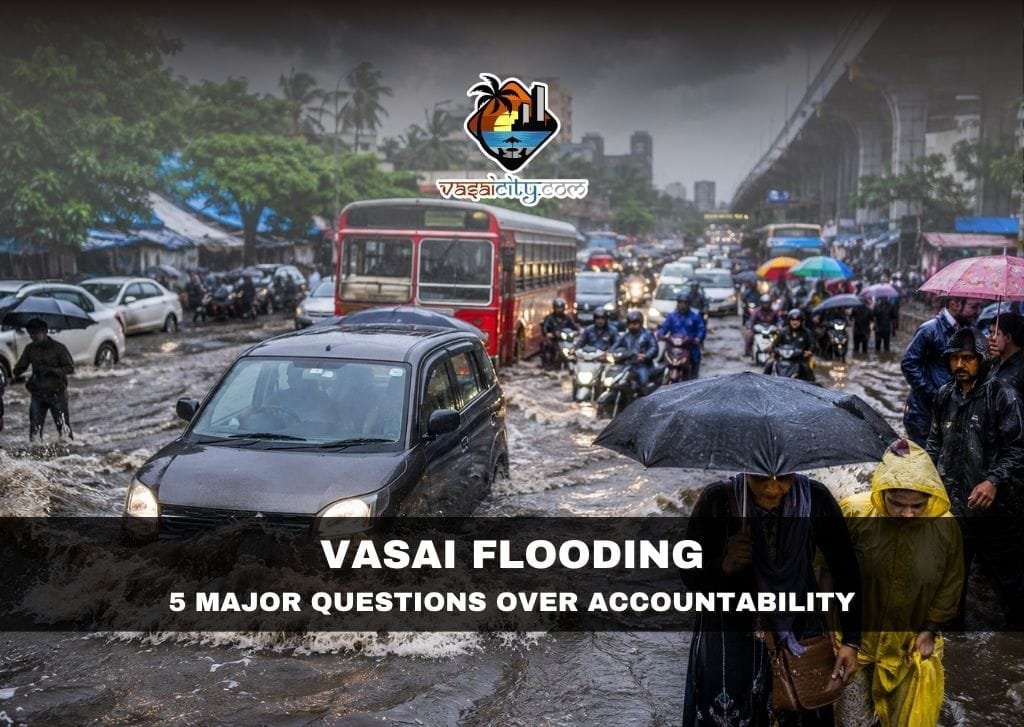 Vasai Flooding leaves roads submerged after heavy monsoon rainfall